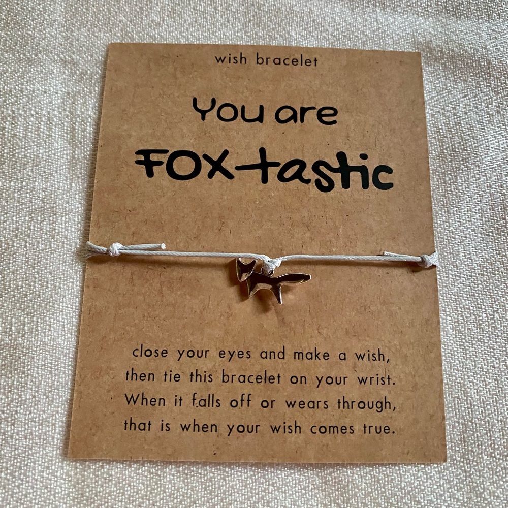 Fox tastic | Fox charm bracelet w card unisex holiday gift